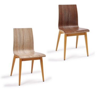 Silla Hostelería 25-196 C4 pata acero imitación madera