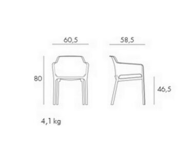 Silla Net Nardi medidas