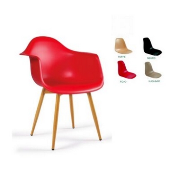 Sillón Hostelería 25-289  P4 pata acero imitación madera