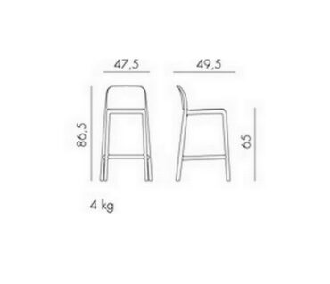 Taburete Faro Mini Nardi medidas