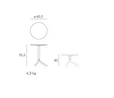 Mesa Spritz Nardi medidas