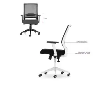 Sillón trabajo 22-Midney blanca