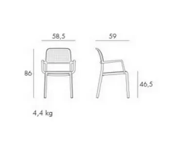 Silla Bora Nardi medidas