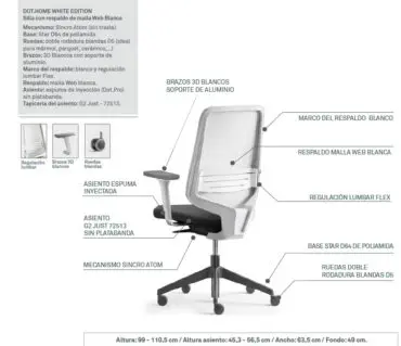 Sillón oficina Dot Home White Forma 5