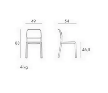 Silla Riva Bistrot Nardi medidas