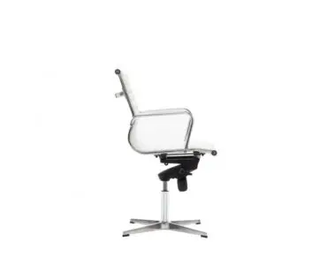 Sillón oficina 22-LDN ecopiel blanca base plana
