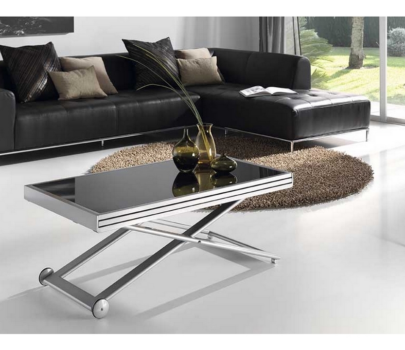 Mesas Elevables : Mesa Centro Elevable Cuadrada con cristal