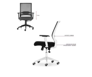 Sillón trabajo 22-Midney blanca