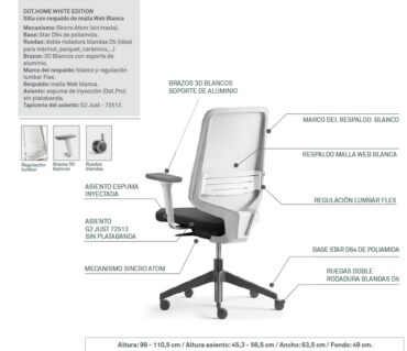 Sillón oficina Dot Home White Forma 5
