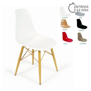 Silla 25-Picasso X4  acero imitación madera