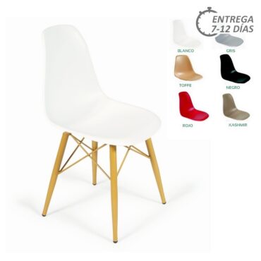 Silla Picasso Reyma Patas Acero Imit. Madera previa.