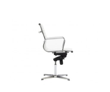 Sillón oficina 22-LDN ecopiel blanca base plana